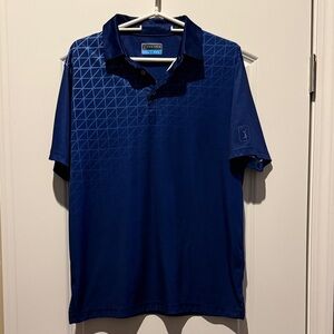 PGA Tour Men's Deep Blue Geometric Polo